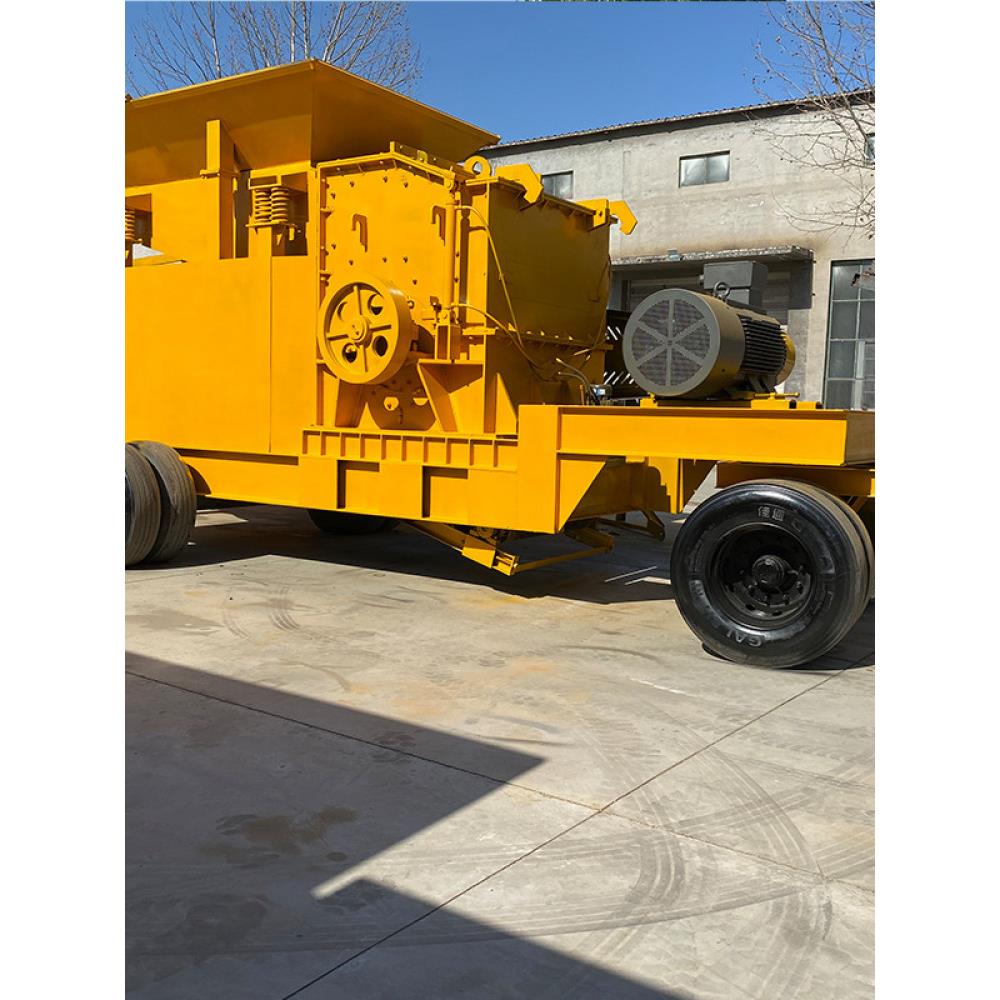 小型大型鹅卵石碎石机鄂式建筑垃圾粉碎机移动锤式制砂机破碎机