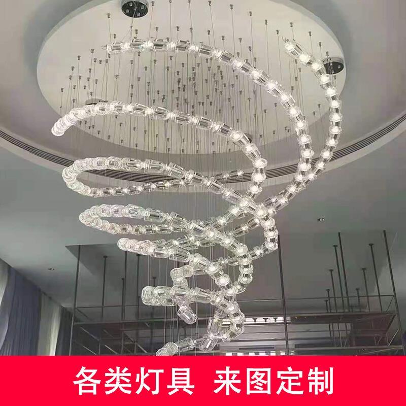 现代简约轻奢定制吊灯会所餐厅酒店琉璃玻璃酒杯装饰灯具专业定制
