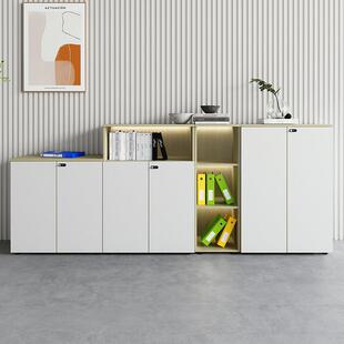 文件柜矮柜木质办公室柜子资料柜隔断茶水柜带密码锁收纳柜办公柜