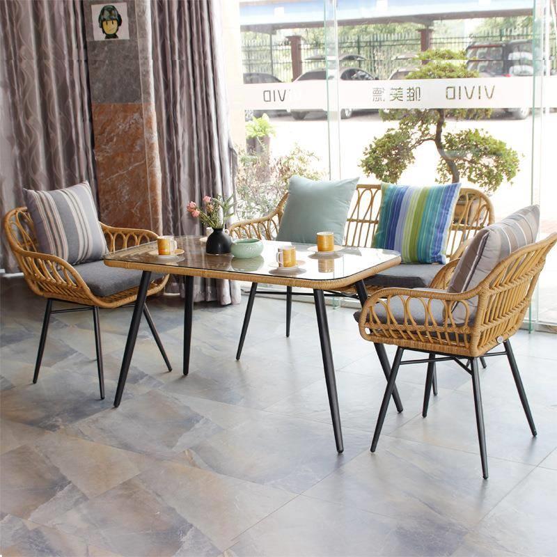 户外藤编沙发双人现代简约沙发椅藤编露台庭院阳光房藤椅沙发防水