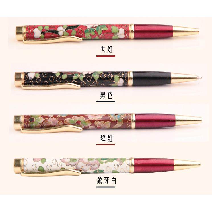 北京景泰蓝圆珠笔纯手工铜胎掐丝珐琅笔中国风办公礼品教师节礼物