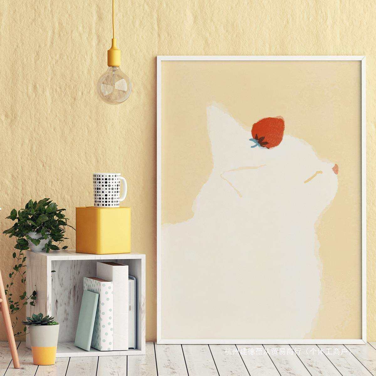 小清新客厅卧室沙发动物猫卡通漫画简约装饰画挂画艺术框油画壁画,橡塑材料及制品,亚克力管/有机玻璃管,淘宝优惠券,粉丝福利购,淘宝优惠卷