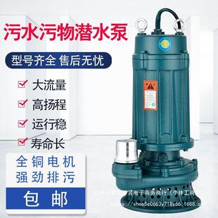 高扬程污水泵220V/380V家用无堵塞排污泵化粪池专用排污泵