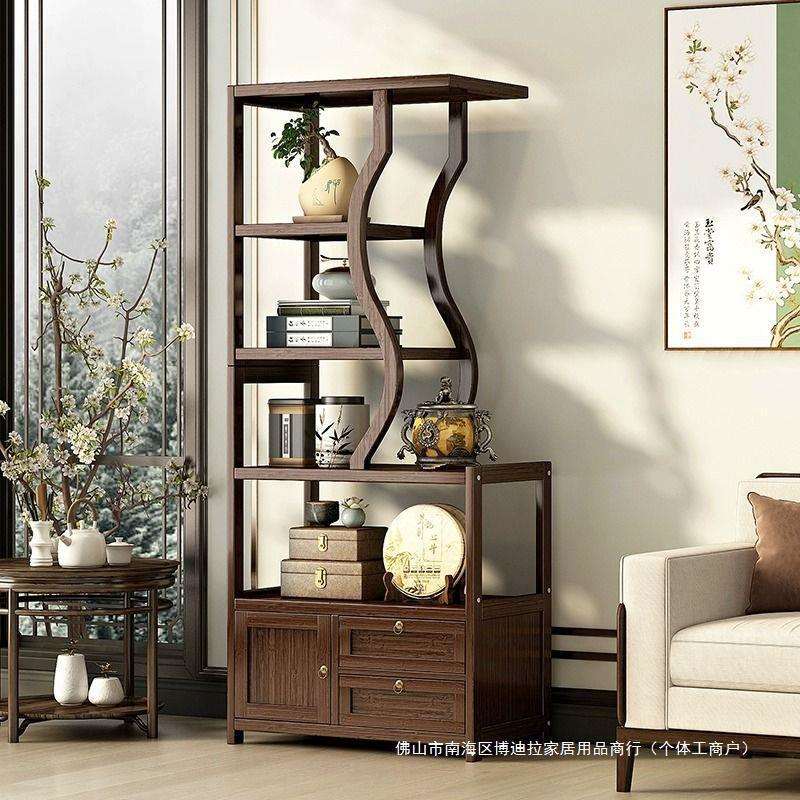 办公室隔断实木屏风隔断客厅收纳置物架多层书架门厅玄关柜博古架
