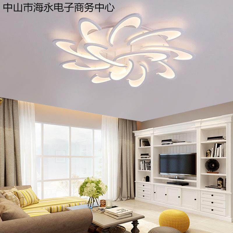 创意个性客厅灯欧式后现代LED客厅灯时尚简约铁艺亚克力led吸顶灯