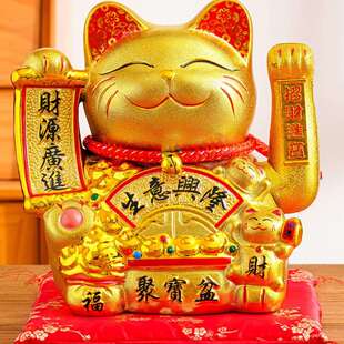 2025新款猫摆件自动招手开业摇手发财猫小摆件收银台内饰饰品其他