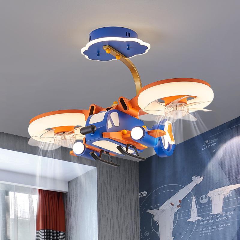 铧锒新款儿童房飞机吸顶灯创意卡通设计男孩房间飞机模型吸顶灯