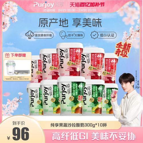 纯享0蔗糖果蔬沙拉酸奶300g*10杯