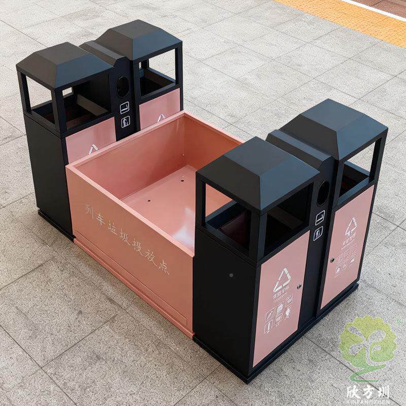 列桶车高铁站火车站烤组漆合式锈钢分类685垃圾果皮回收箱投不放