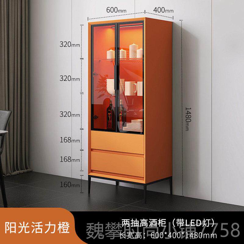 新款意式简多功能柜酒柜烤靠墙碗盘极柜橱漆实木客厅茶水餐边高低