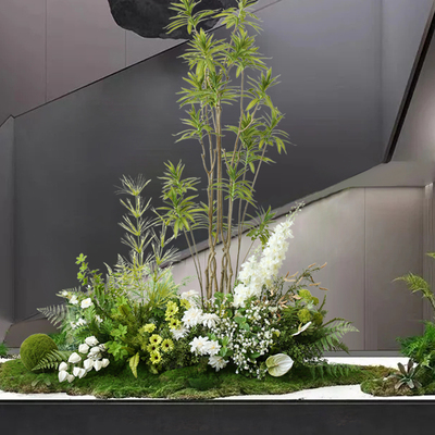 新品室内仿真植物花丛造景t插花墙角楼梯摆放遮挡盆栽假园景仿生