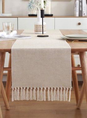 极速Linen Hand-Woven Table Runner Decoration FSor Home Event