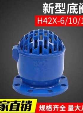 极速H42X-6法兰底阀单向阀止回阀铸铁水泵底H阀DN5080100150200