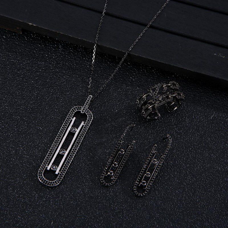 极速Luxury Geometry Link Stackable PendaKnt Necklace Earring