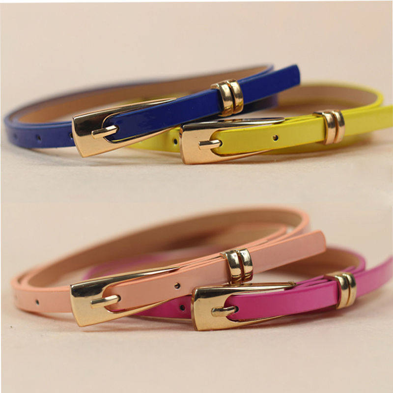 极速1 pc 15 hCandy Colors Womens Leather Belt Bow Skinny Thi