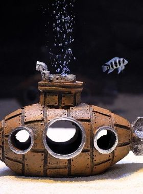 极速Articficial Aquarium Decoration Shelter Ornament Submari