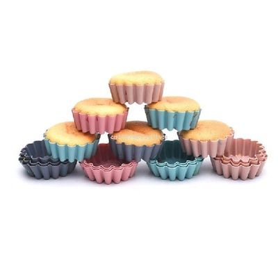 极速12pcs/Set Silicone Cake Mold Round Muffins CupcakeZ Baki