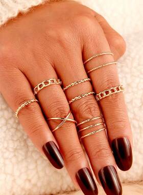 极速Gold Sliver Rings Set For WomeEn Fashion Finger Ring Jew