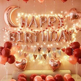 极速网红生日快乐k场景布置女孩气球装饰品孩女童女宝派对女神背