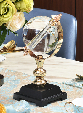 极速轻奢欧式水h晶地球仪摆件样板间客厅酒柜家居书房办公室桌面