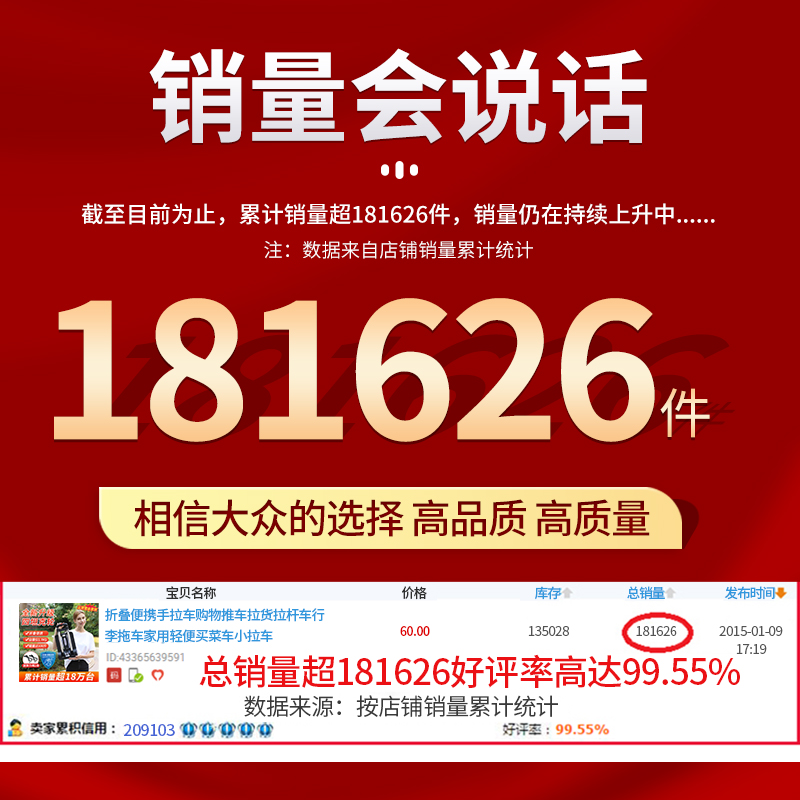 极速折叠可携式手拉车购物推车拉货拉杆车行李推R车家用轻便买菜