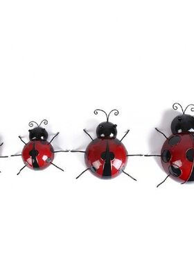 极速1pc Metal Ladybug Beetle Fence Hanger Wall HSanging Orna