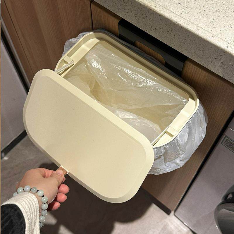 厨房台面垃圾桶家用悬壁挂式按压式客厅办公卫生间带盖夹缝收纳桶