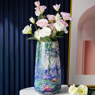 家居饰品陶瓷花瓶摆件客厅插花高端复古瓷瓶玄关摆设样板房工艺品