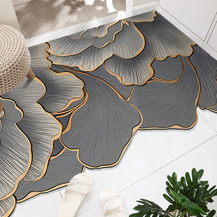 欧式 轻奢花朵进门地垫入户门垫耐脏免洗pvc门口地毯可裁剪脚垫子