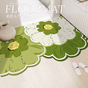 小清新花朵进门地垫入户门垫耐脏免洗pvc门口地毯可裁剪玄关脚垫