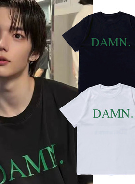 李河民同款Kendrick Lamar专辑周边短袖T恤DAMN短袖男女纯棉250克
