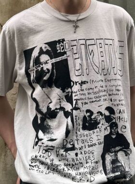 ERD CRAZY忧郁的富二代小众潮牌美式夏季纯棉宽松男士情侣短袖T恤