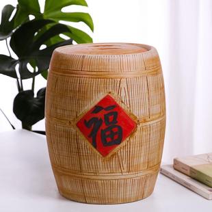 陶瓷米缸景德镇家用密封10kg带盖米桶复古风中式 50斤面粉缸