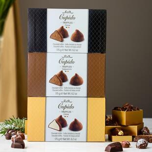 现货比利时Cupido丘比特松露巧克力纯黑可可脂