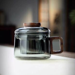 女 家用玻璃杯耐高温带盖过滤茶水分离办公室水杯迷你小泡茶杯男士