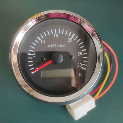 转速表车用黑底指针数显发动机计时表接发电机可调速比或飞轮齿数