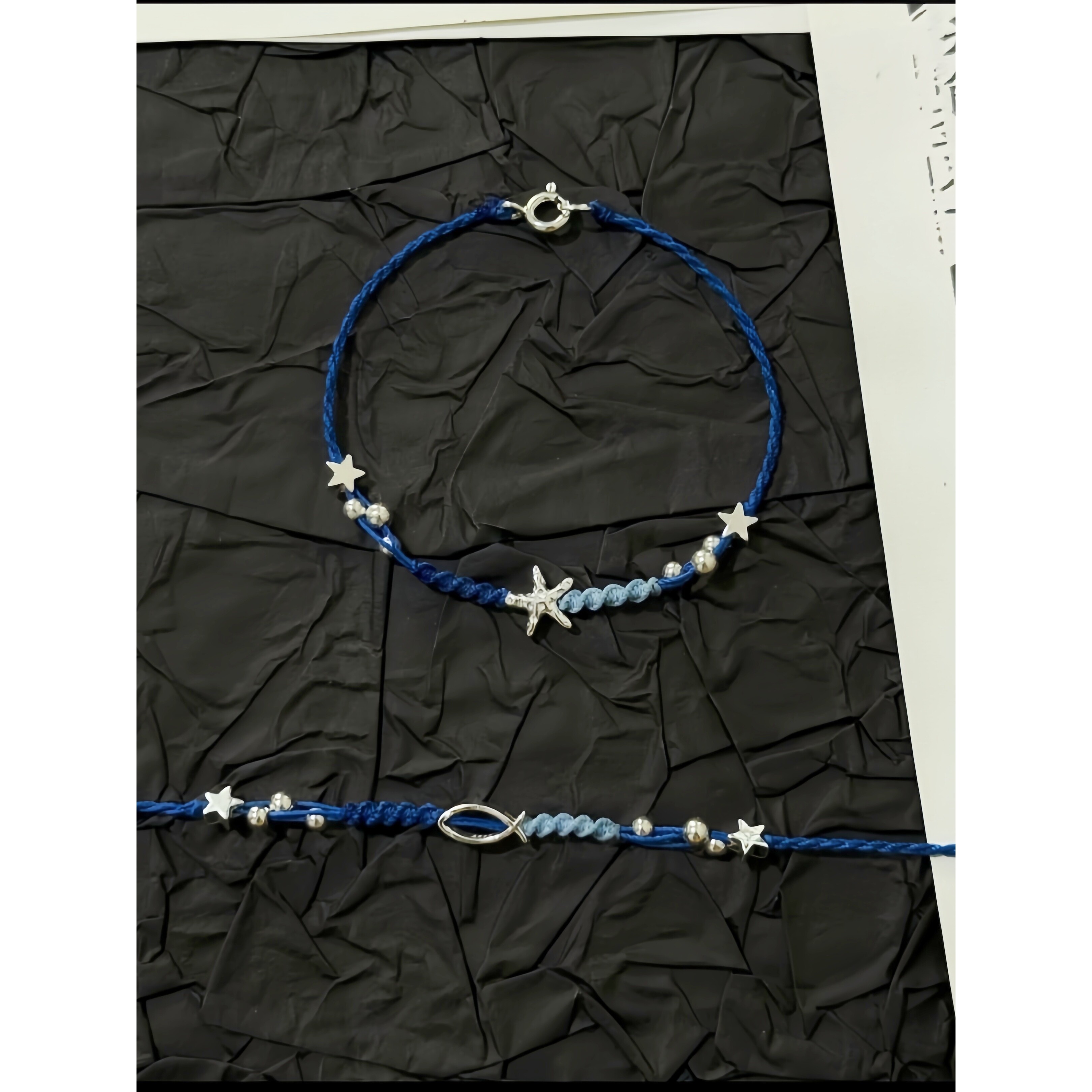 小鱼海星手链克莱因蓝手工diy编织手绳材料包自编首饰送闺蜜礼物