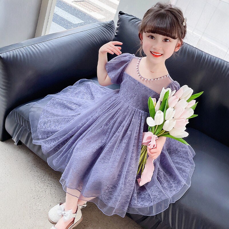 Next Alice女童薄款蕾丝连衣裙夏季2026新款儿童时髦网纱裙公主裙