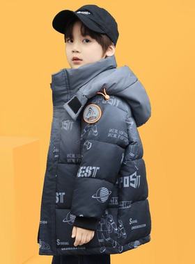 Next inss儿童羽绒服2025冬季男童中长款洋气渐变加厚白鸭绒外套