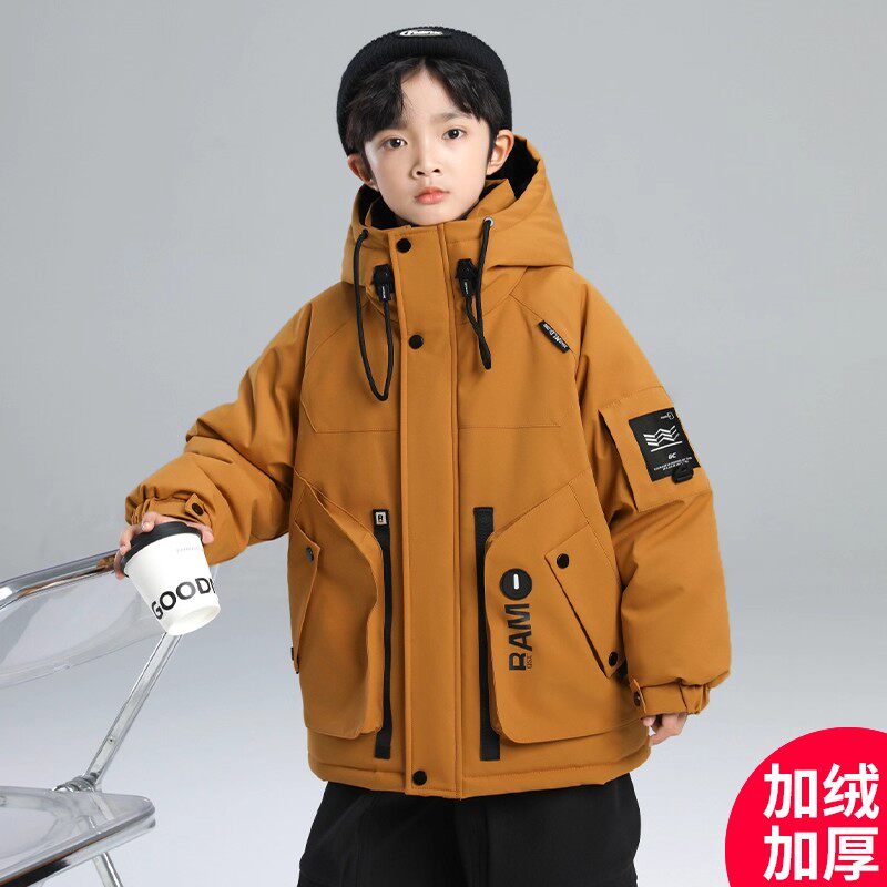 法国BERYDIA男童棉服冬季2026新款加绒加厚派克服儿童冲锋衣潮