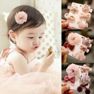 TTIT婴儿童发夹宝宝百日满月周岁公主皇冠发饰不伤发胎毛夹