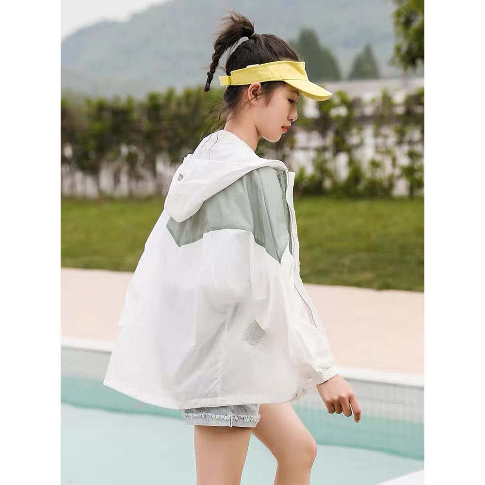 英国next kiss女童防晒衣夏装新款大童女孩韩版轻薄款透气皮肤衣