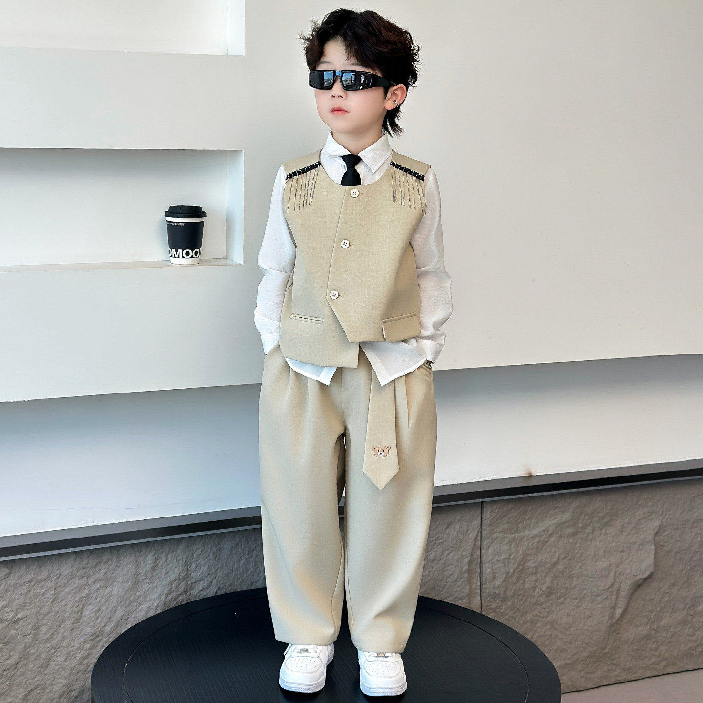 韩国Uamtor男童西装套装秋季男孩主持礼服走秀演出服花童生日西服