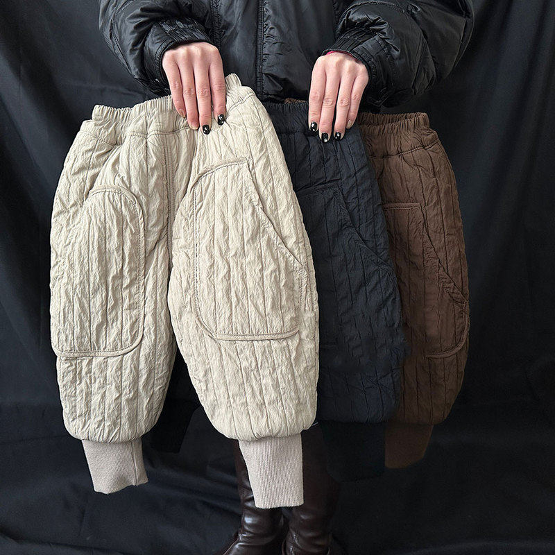 英国DHWA儿童棉裤宝宝加绒加厚裤子2026年冬季男女童夹棉保暖长裤