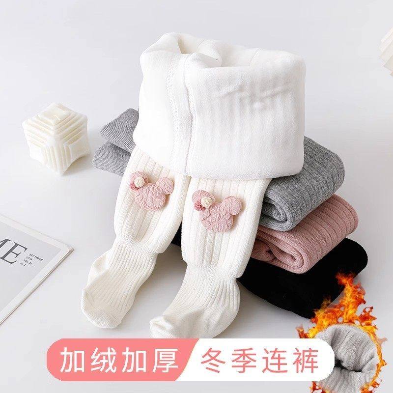 韩国Uamtor婴儿连裤袜秋冬季新款大PP打底裤加绒保暖女宝宝连体袜