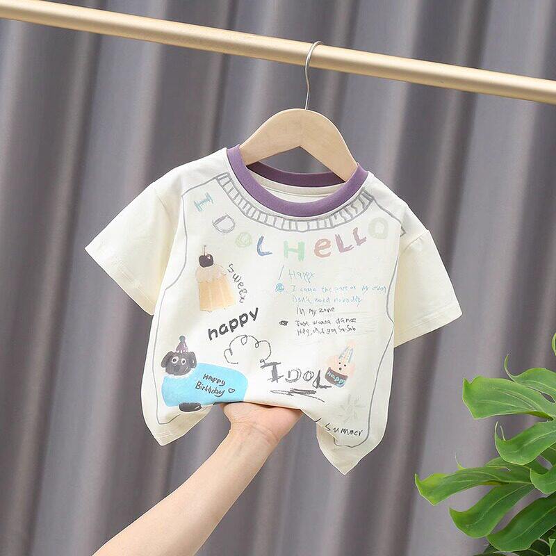 法国BADNUT男童短袖t恤夏季儿童纯棉上衣2026新款薄款小童休闲