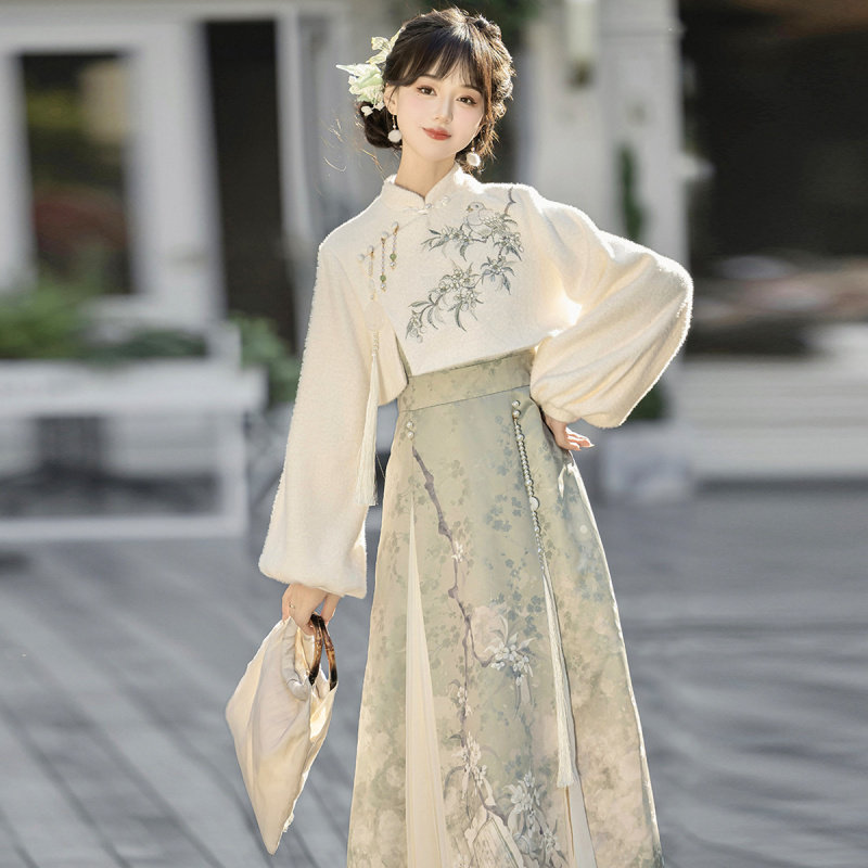 【梨香引】汉服女装中国风改良汉元素上衣吊带裙套装春秋日常新中