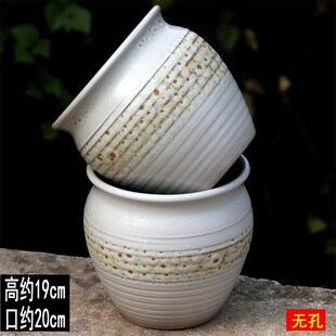 新水养花盆无孔花瓶花插q复古铜钱草绿萝花盆大口径水培器皿高款