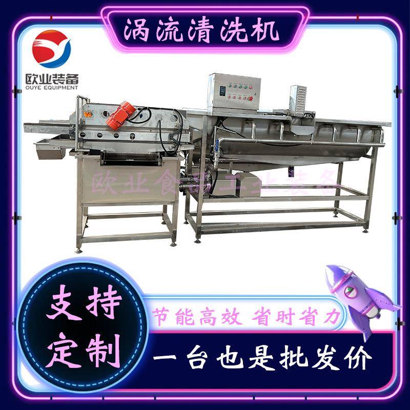 大型蔬菜涡流气泡清洗机 叶菜类清洗生产线 白菜丝清洗加工设备