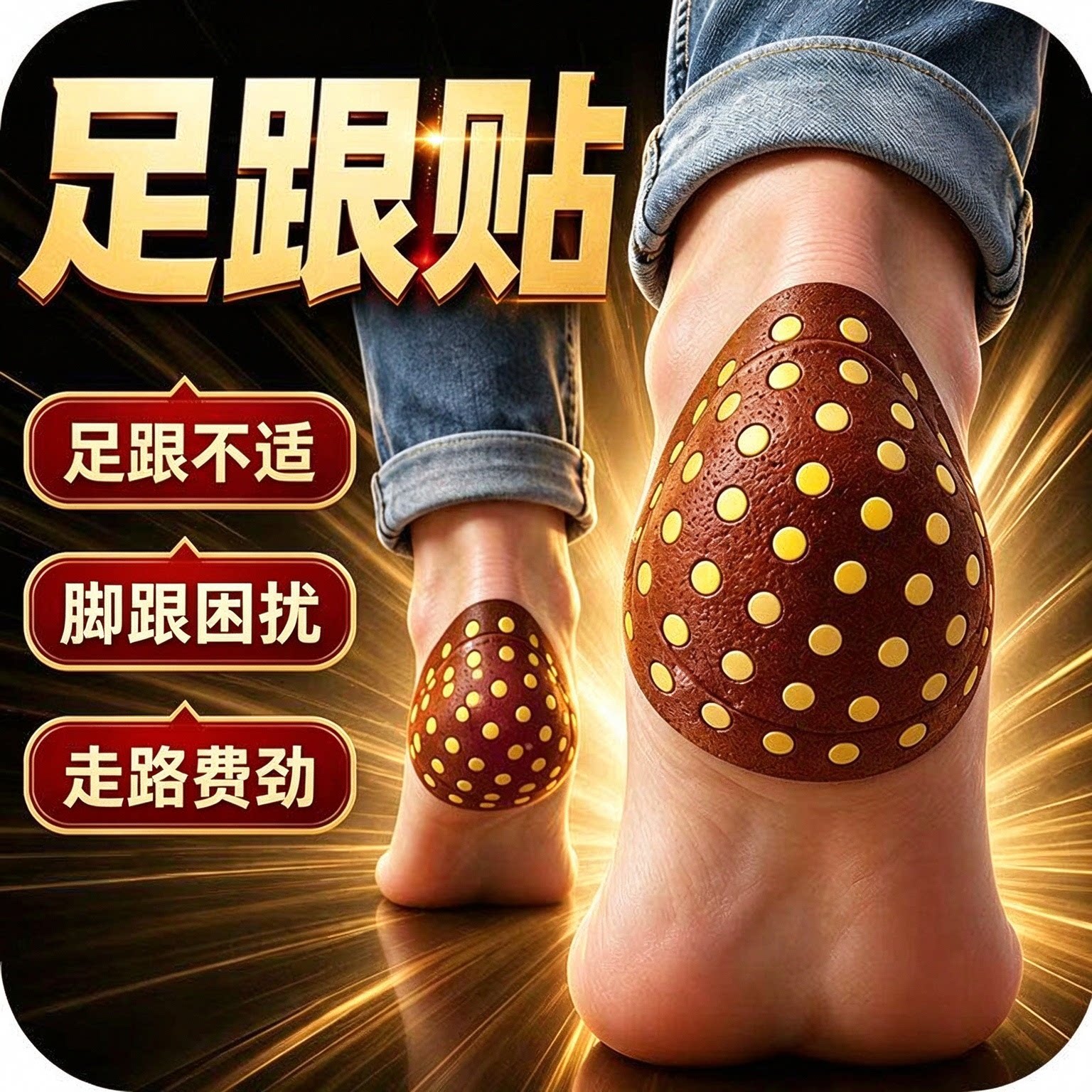 【正品保证】足跟疼痛酸胀脚后跟足底筋膜脚疼跟腱麻专用贴